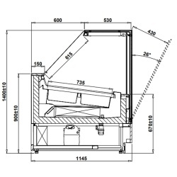 Vitrină frigorifică pentru înghețată CUBE 2 DEEP ICE, 14 cuve 165x360 mm - Img 5