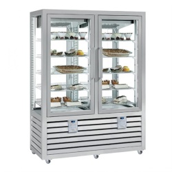 Vitrina frigorifica verticala pentru inghetata / gelaterie ventilata, 2 usi, 848 L