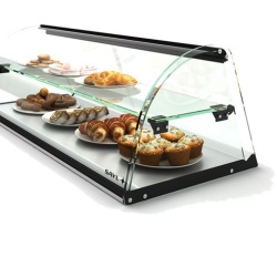 Vitrină neutră curbată iluminată LED, 1190x380x290 mm, Sayl - Img 3
