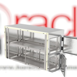 Cameră frigorifică mortuară cu 2 locuri, modulară 2560x1060x1800 mm, Interior/Exterior Lăcuit