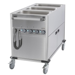 Cărucior Bain Marie 3x GN 1/1 cu dulap încălzit, Casselin - Img 2