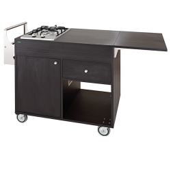 Cărucior de servire cu sistem de flambare, 1 Plită inox cu 2 arzătoare - Img 2