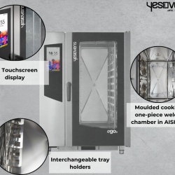Cuptor electric combisteamer EGO 11 tăvi GN1/1, control touchscreen - Img 3