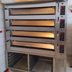 Cuptor electric panificație cu 4 vetre (4 tăvi 60x40/vatră), hotă și suport - Img 8