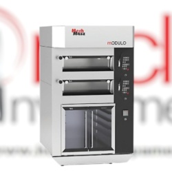 Cuptor electric panificație patiserie cu 2 vetre h24 cm (6 tăvi pe vatră), hotă și dospitor
