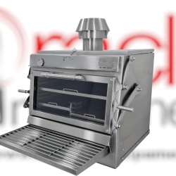 Cuptor pentru steak pe cărbuni, deschidere verticală, Pira 90 Silver ED
