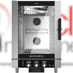 Cuptor profesional Alphatech Icon gaz, 10 tăvi GN1/1 sau 10 tăvi 600x400 mm, umidificare automată directă