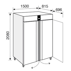 Dulap de congelare cu 2 uși, din inox PRO GREEN 1502 BTV, 1365 litri, Everlasting - Img 3