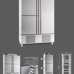 Dulap mixt congelare și refrigerare de inox cu 2 uși, 540/540 litri - Img 2