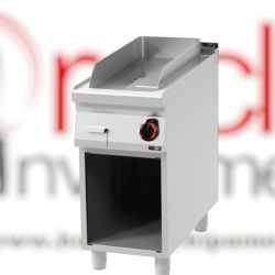 Fry top electric cu suprafață netedă CROMATĂ și suport deschis