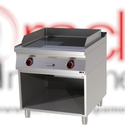 Fry top electric cu suprafață netedă/ striată, CROMATA și suport deschis