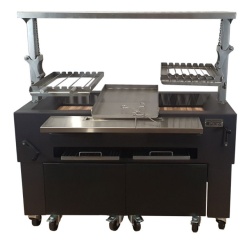 Gratar profesional barbeque pentru steak pe carbuni, 1450x820x970 mm - Img 3