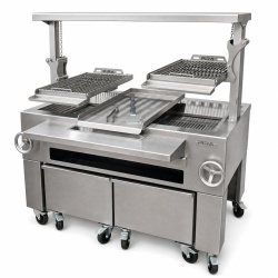 Grătar profesional Barbeque pentru Steak pe cărbuni, PIRA BBQ Combi Silver 150 - Img 10