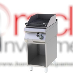 Grill cu rocă vulcanică pe gaz, pe suport deschis