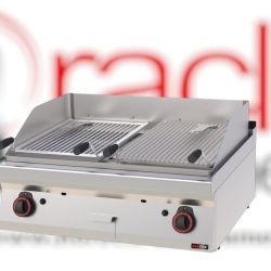 Grill cu rocă vulcanică pe gaz