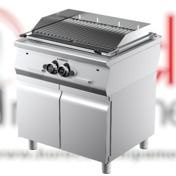 Grill dublu cu rocă vulcanică și dulap neutru, Desco Italia