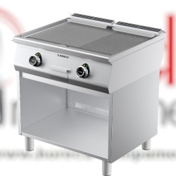 Grill dublu electric cu placă striată și netedă, dulap neutru deschis, Desco Italia