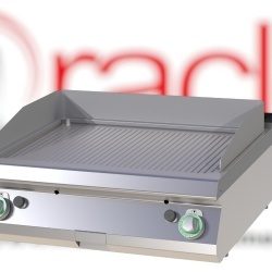 Grill dublu pe gaz cu placă striată, de banc