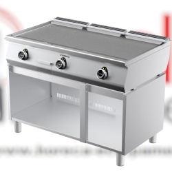 Grill electric cu placă netedă cromată, compartiment inferior neutru deschis Desco