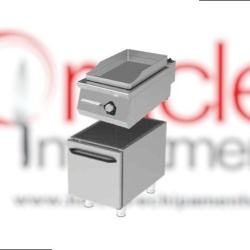 Grill electric cu placa neteda, pe suport inchis