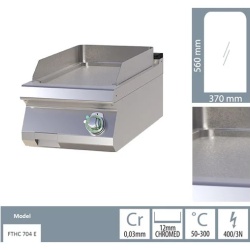 Grill simplu electric CROMAT cu placă netedă, de banc - Img 2