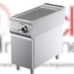 Grill simplu electric cu placă striată cromată și dulap închis, Desco Italia