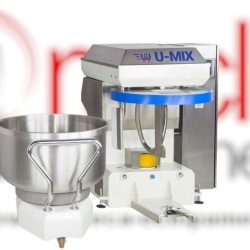 Malaxor cu spirală în formă de U, 340 Litri, 220 kg aluat