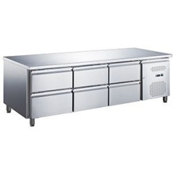 Masă frigorifică inox 417 Litri, cu 6 sertare, Hurakan - Img 2