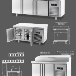 Masă frigorifică pizza și patiserie cu 2 uși, 1618x800 mm, Infrico - Img 7
