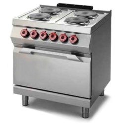 Mașină de gătit electrică cu 4 plite rotunde și cuptor, Desco Italia - Img 2