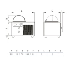 Mașină multifuncțională de banc pentru a produce, afișa, conserva și servi înghețata 12L/h - Img 2