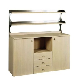 Mobilier de serviciu wenge, 2 uși, 2 polițe, 136x48x155 cm - Img 3