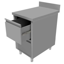 Modul neutru inox cu 2 sertare GN1/1 și rebord - Img 2