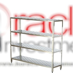 Rastel AluPlast cu 4 polițe reglabile, 1100x400x2000 mm