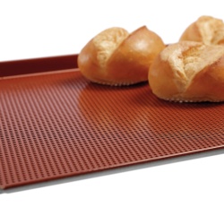 Tavă din aluminiu cu înveliș de silicon, perforată, cu 3 margini, 600x400 mm - Img 3
