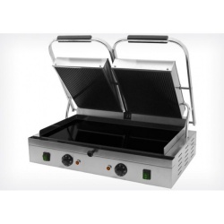 Toaster dublu cu mecanism prin apăsare pe plăci ceramice netede și striate, profesional Beckers - Img 2