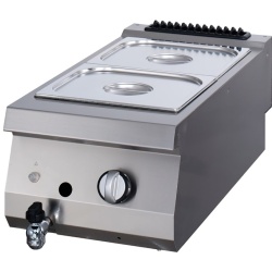 Bain Marie Premium pe gaz GN 1/2 și 2/3 cu robinet de scurgere, Maxima - Img 2