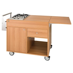 Cărucior de servire cu sistem de flambare, 1 Plită inox cu 2 arzătoare - Img 3