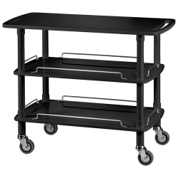Cărucior pentru servire cu 3 polițe, negru 110x55 cm, Forcar - Img 2