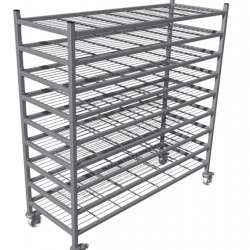 Cărucior răcire pentru brutărie, 1500x550x1800 mm - Img 2