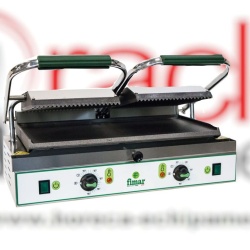 Contact grill 480×230 mm cu placă dublă netedă, Fimar