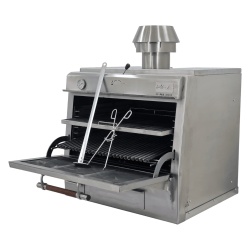 Cuptor pentru steak pe cărbuni, deschidere verticală, Pira 90 Silver SD - Img 4