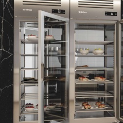 Dulap frigorific de inox cu ușă de sticlă, 325 litri, Infrico - Img 3
