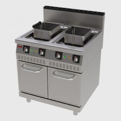 Friteuză pe gaz 15+15 Litri cu dulap neutru, Jemi - Img 2