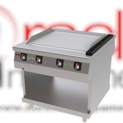 Fry top electric cu striații 90x100 cm, Jemi