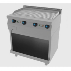 Fry top electric, cu suport deschis și suprafață striată, 80x60 cm - Img 2