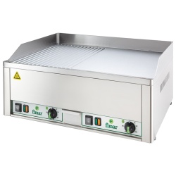 Fry top electric cu suprafață cromată netedă/striată, 650x480 mm - Img 2