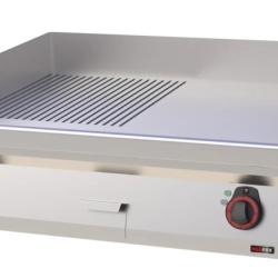Gril dublu electric cu placa neteda/striata, de banc