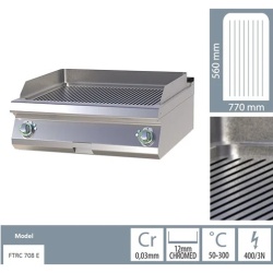 Grill dublu electric CROMAT cu placă striată, de banc - Img 3