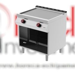 Grill dublu electric cu placă netedă, dulap neutru deschis, Desco Italia